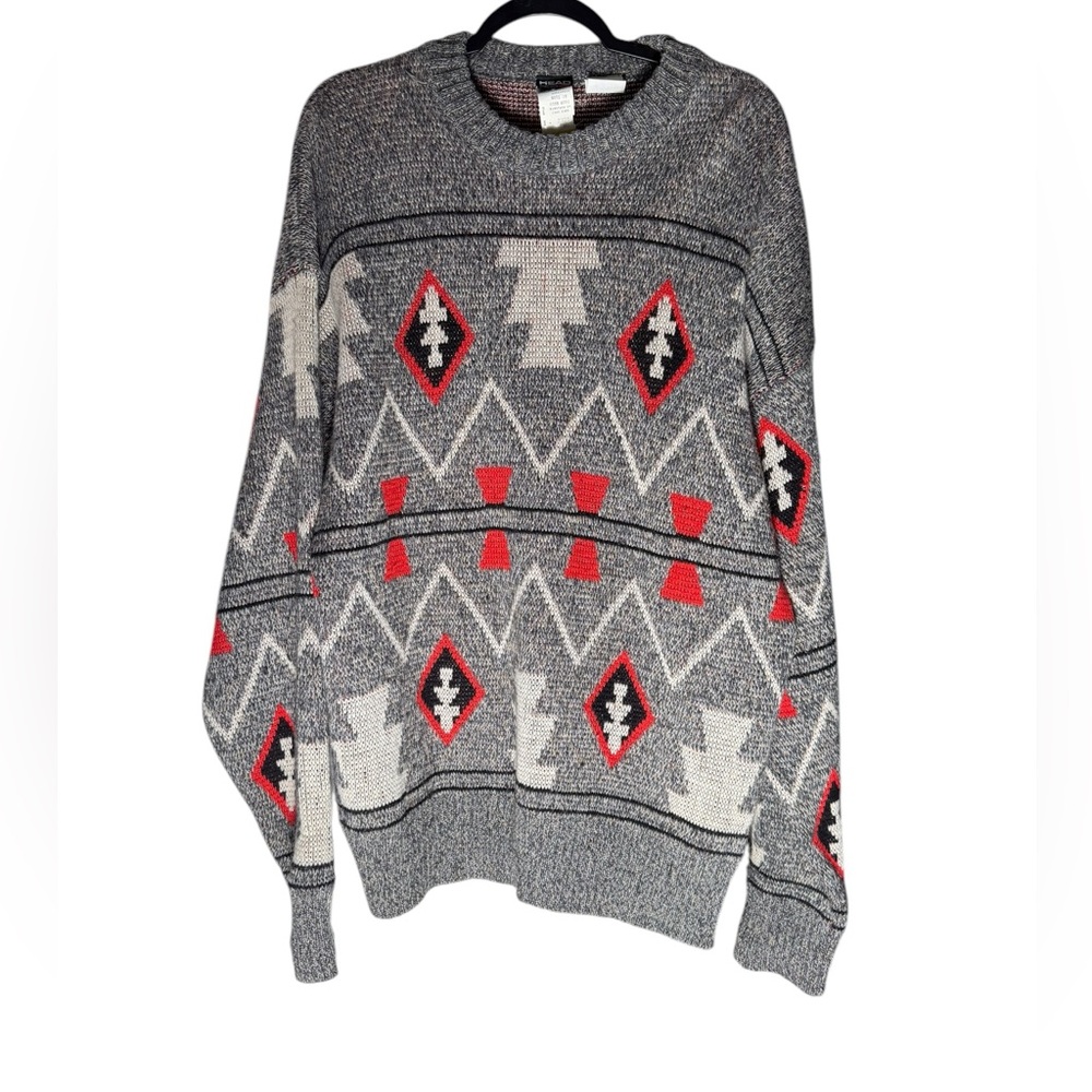 VTG 90s Head Sportswear Sweater Mens Large Wool Acrylic  Aztec Geometric Navajo